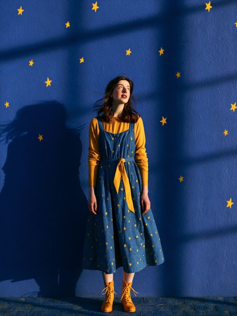 Starry Blue Portrait Photography Poster. poster detail