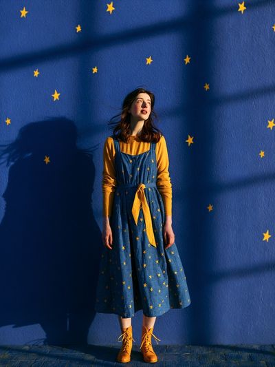 Starry Blue Portrait Photography Poster. poster