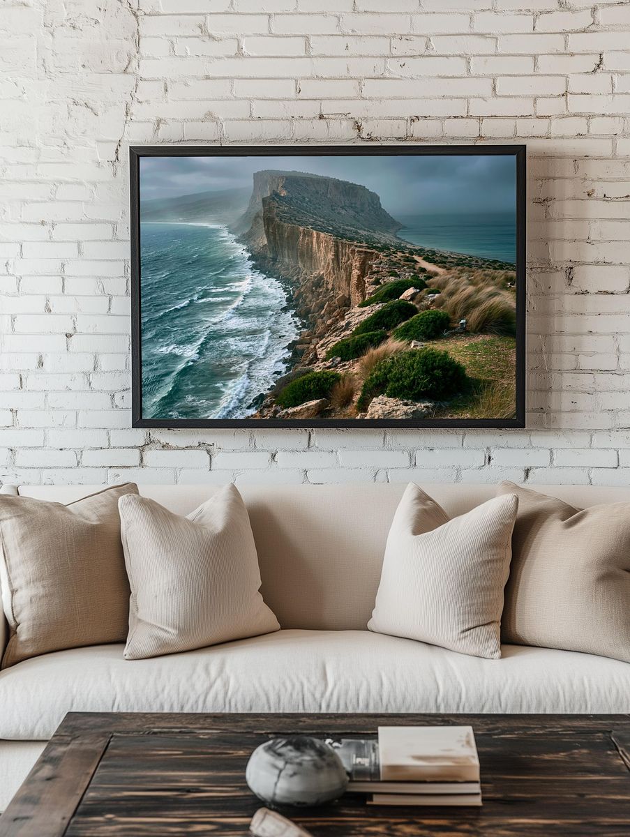 Coastal Cliffscape Photography Print. — room view 1