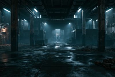 Abandoned Industrial Warehouse Photography Poster. poster