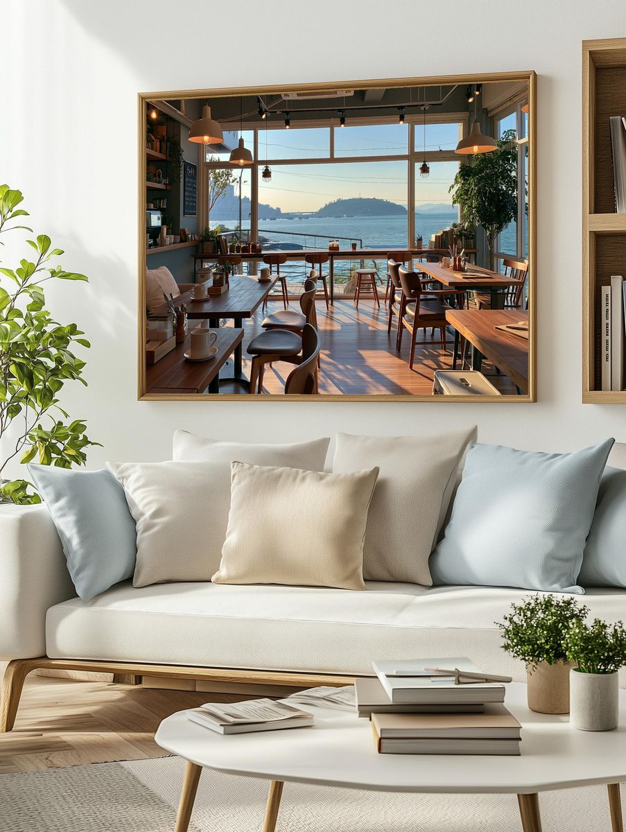 Seaside Cafe Interior Photography Poster. — room view 2