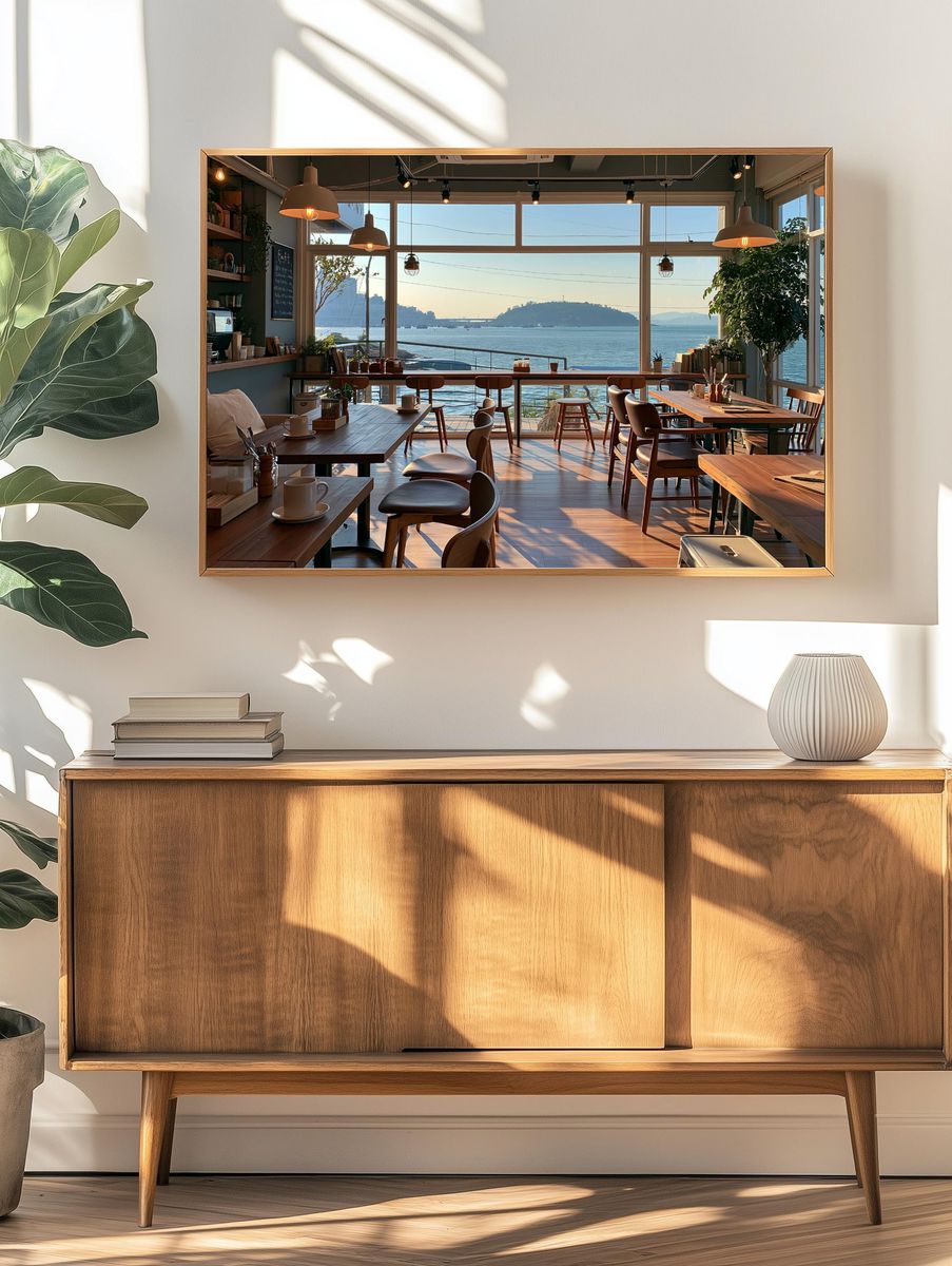 Seaside Cafe Interior Photography Poster. — room view 3