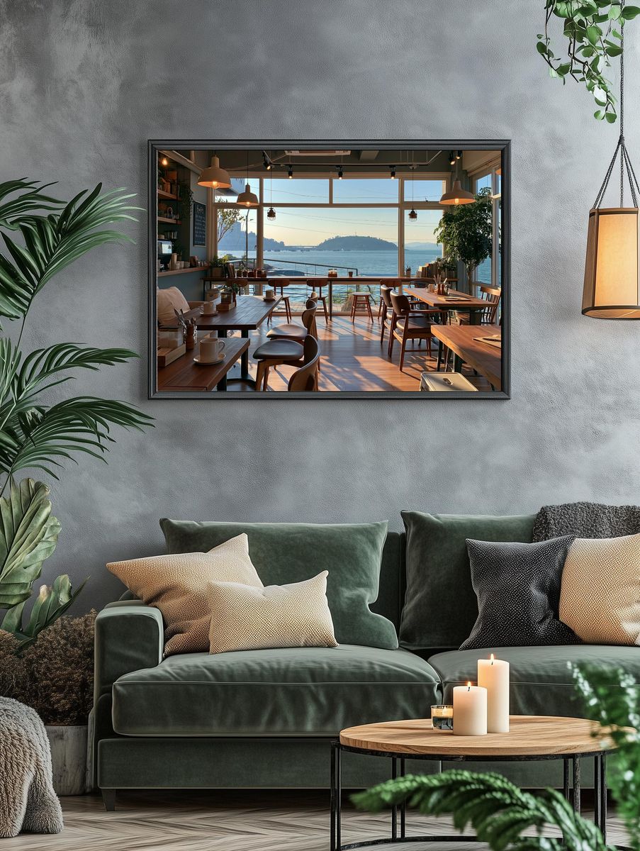 Seaside Cafe Interior Photography Poster. — room view 4