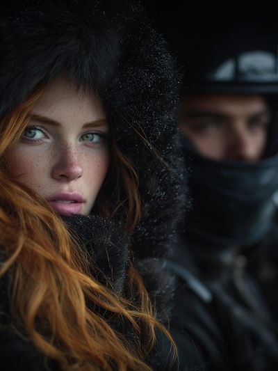 Winter Riders Portrait Print. poster print