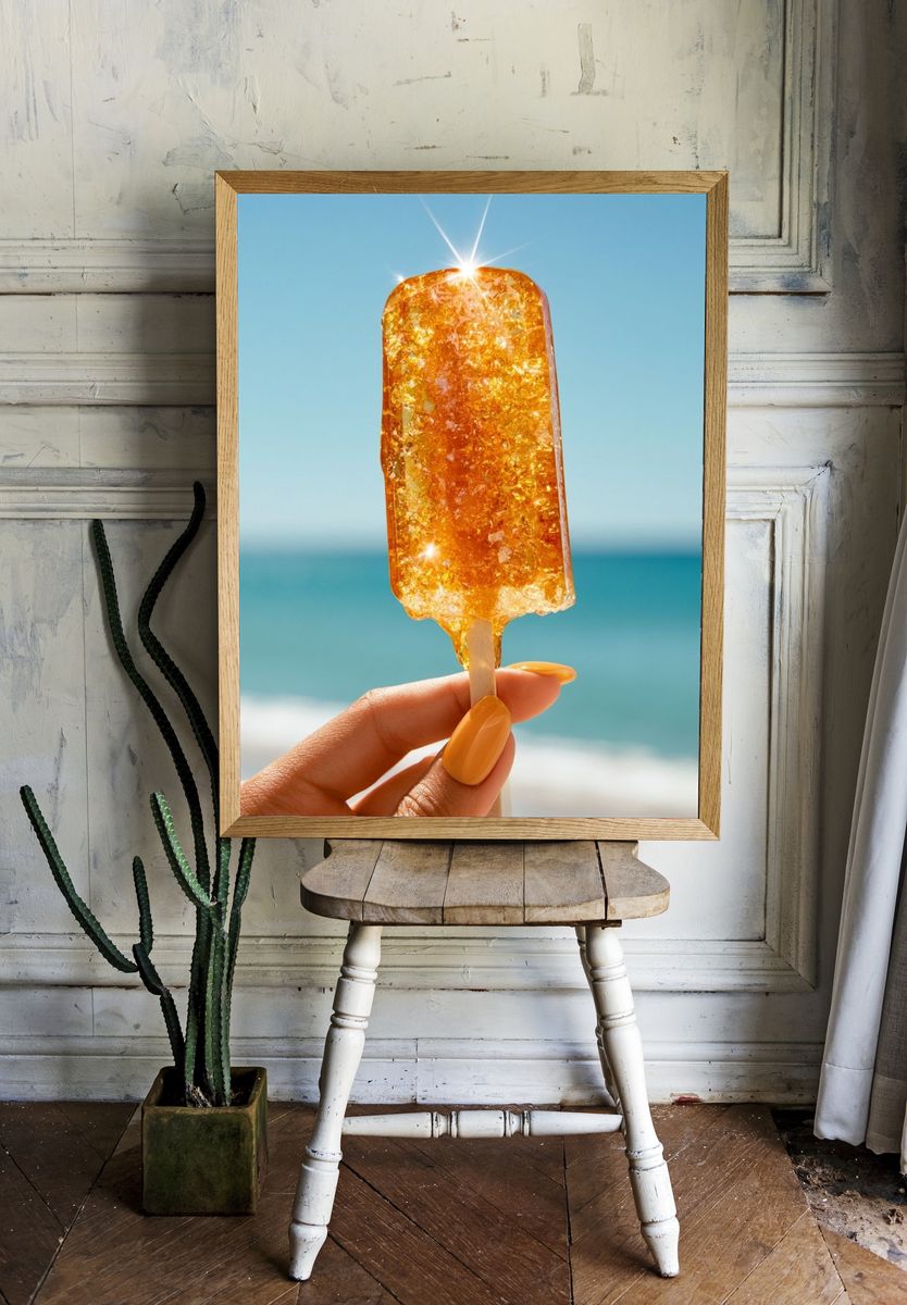 Golden Popsicle Beach Photography Poster. room preview