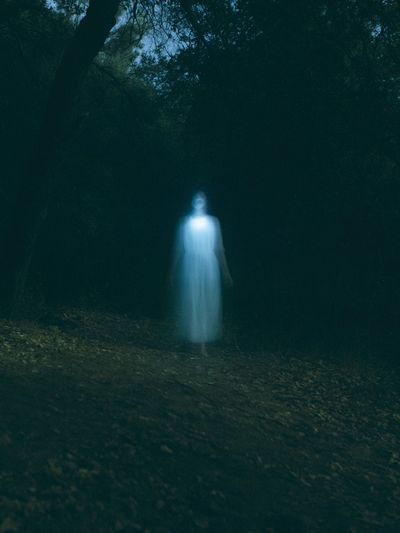 Ghostly Forest Figure Photography Poster.