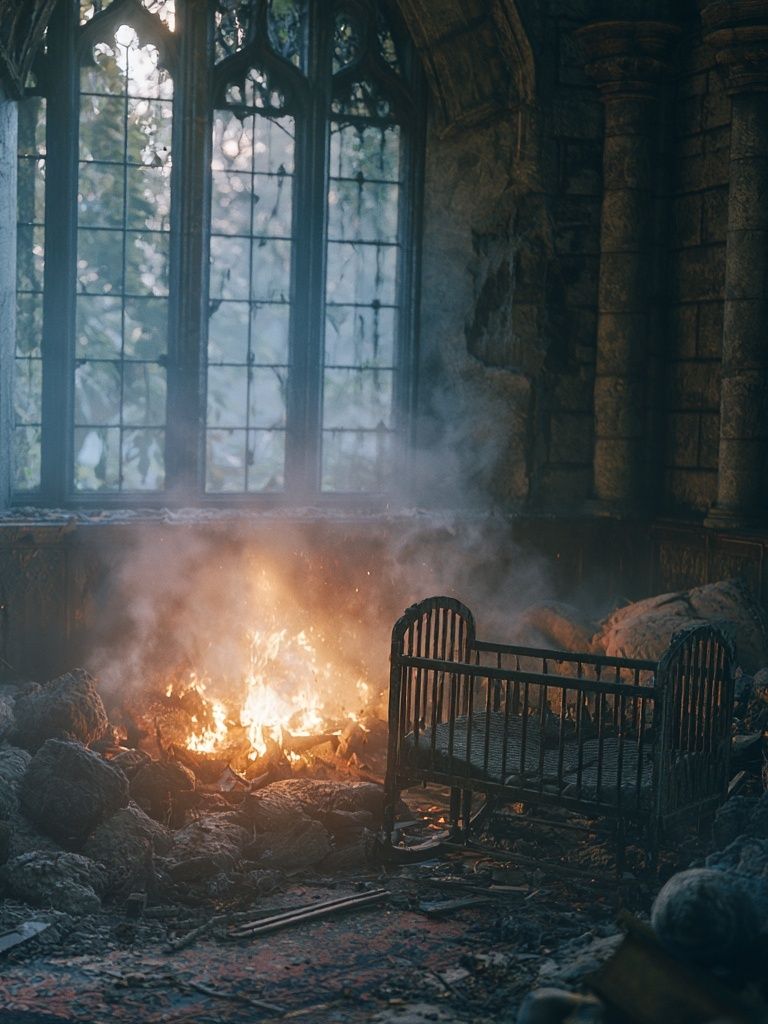 Burning Gothic Nursery Photography Poster. poster — photography art