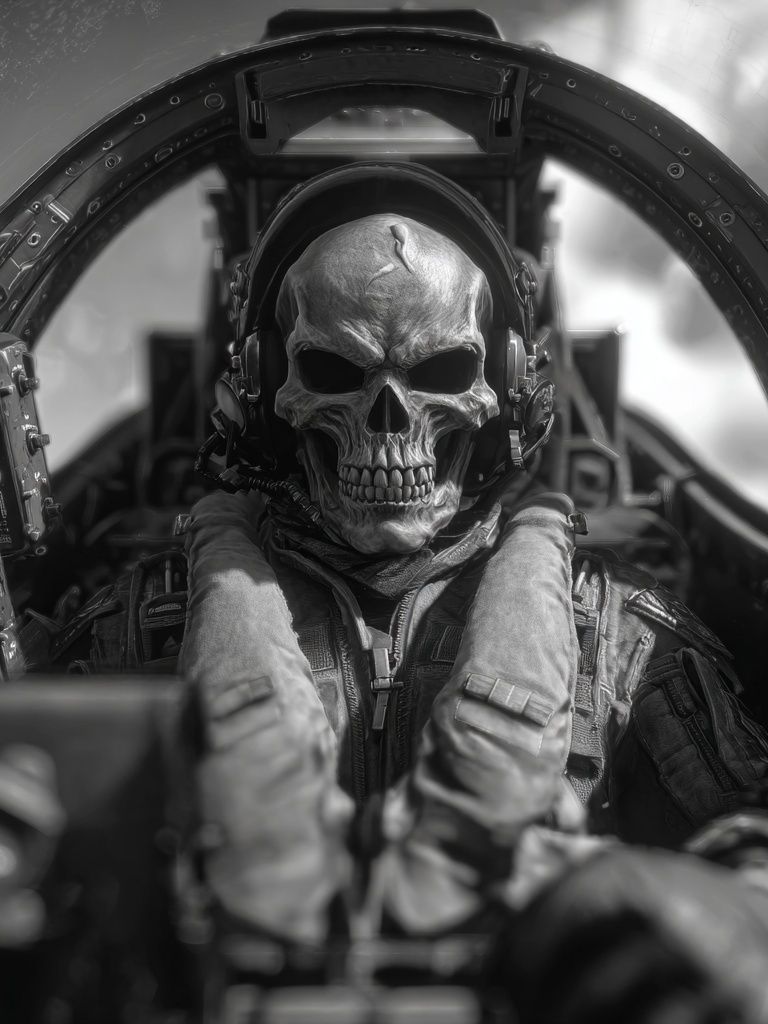 Skull Fighter Cockpit Photography Poster. poster — photography art
