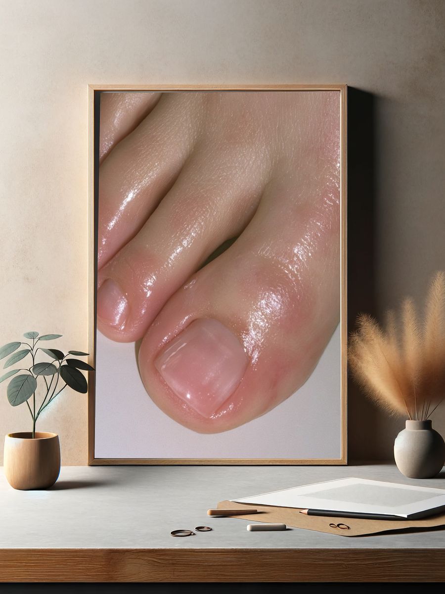 Glossy Pedicure Close-Up Photography Poster. — room view 2