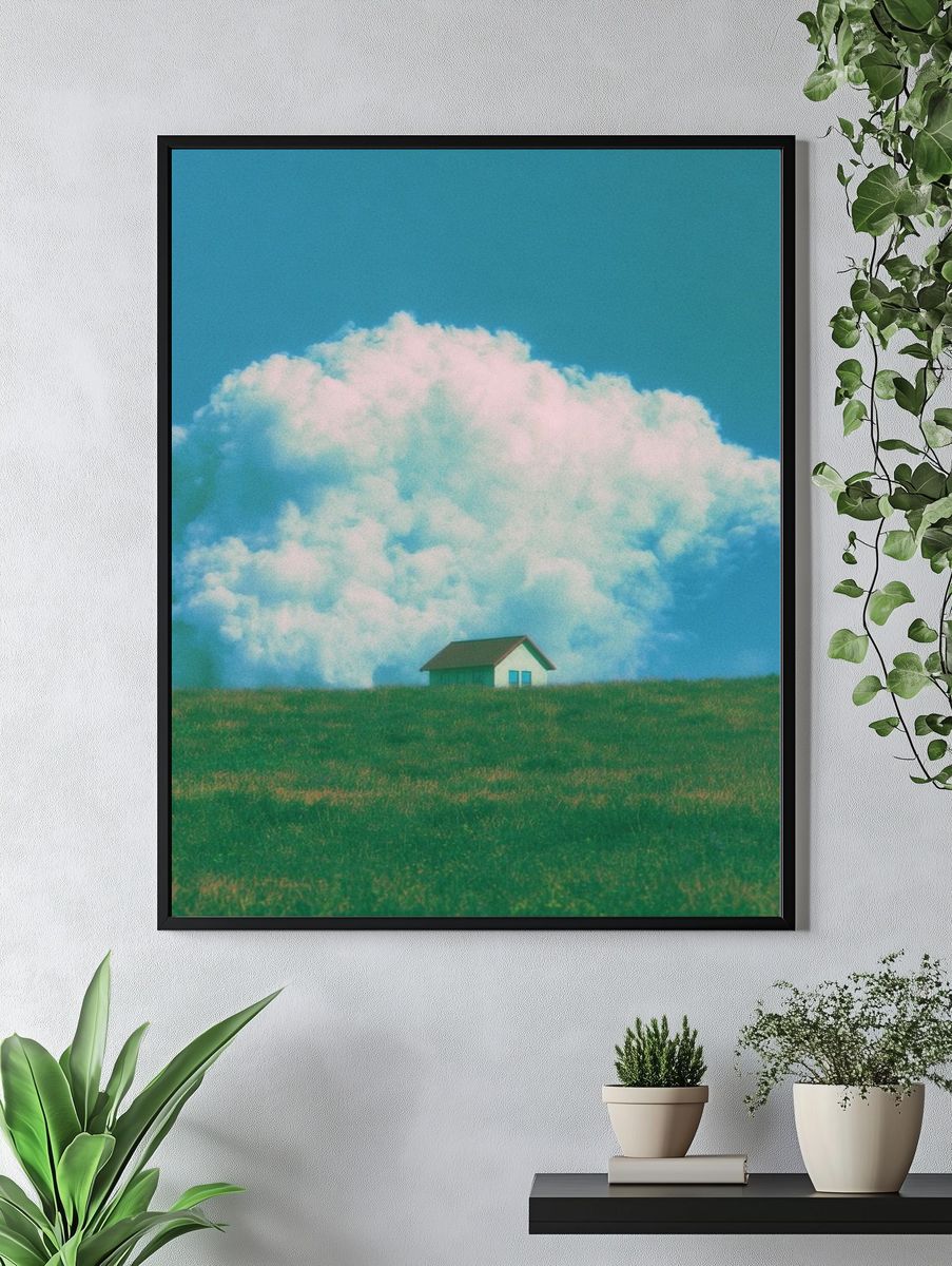 Dreamy Cloud House Photography Poster. — room view 4