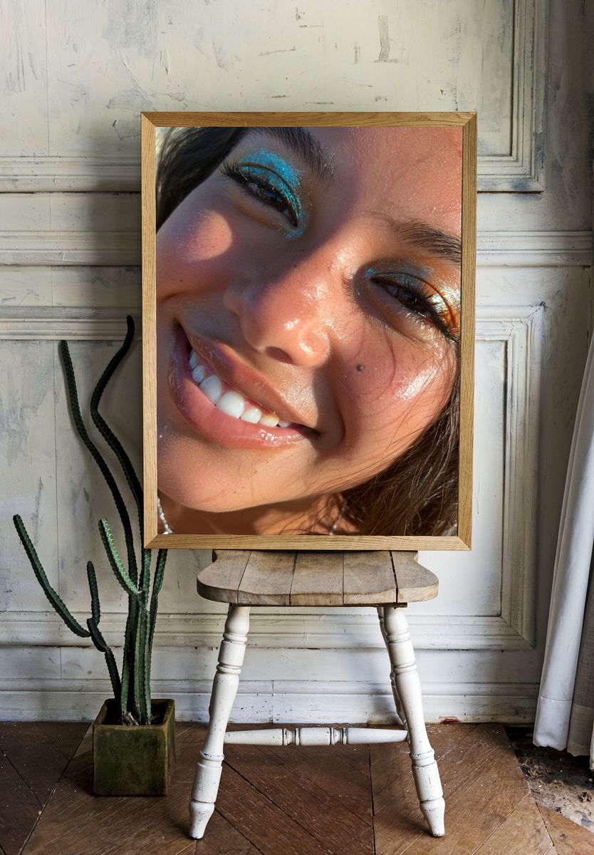 Sunlit Glam Portrait Poster. — room view 1