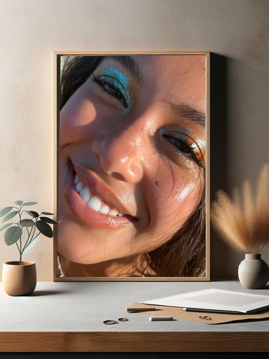 Sunlit Glam Portrait Poster. — room view 2