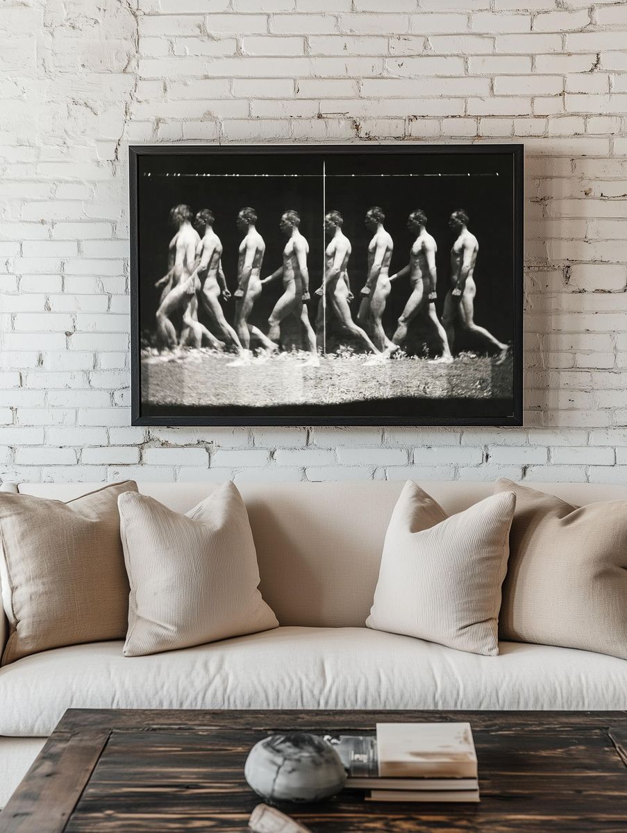 Nude photography naked man walking. — room view 1