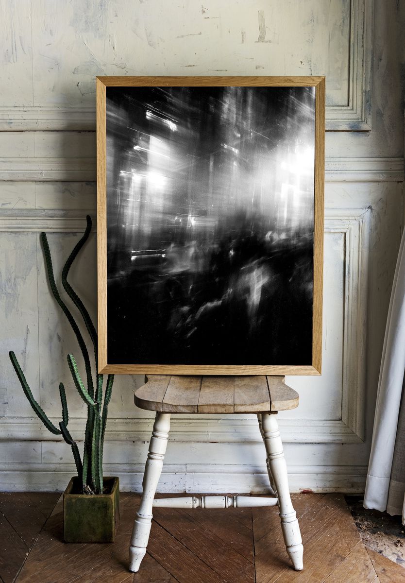 Blurred City Lights Photography Poster. — room view 1