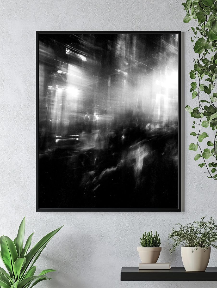 Blurred City Lights Photography Poster. — room view 4