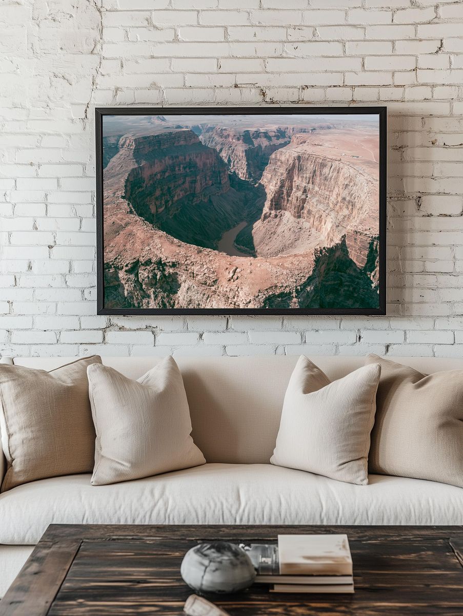 Desert Canyon Aerial Photography Poster. — room view 1