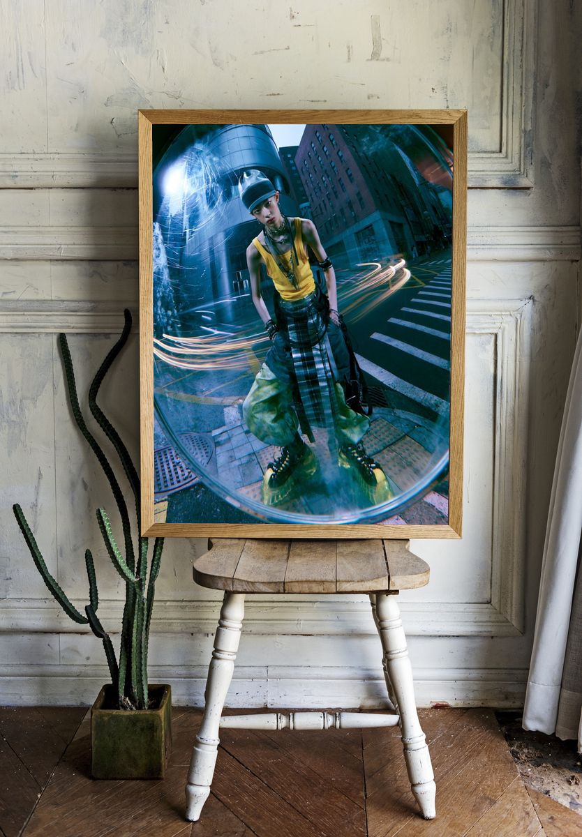 Cyberpunk Street Fashion Photography Poster. — room view 1