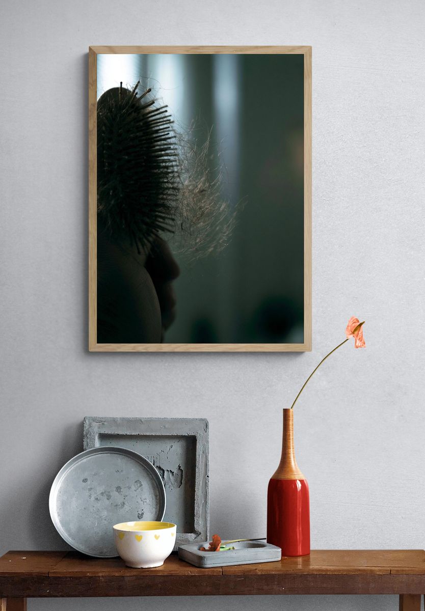 Hairbrush Still Life Photography Poster. — room view 3