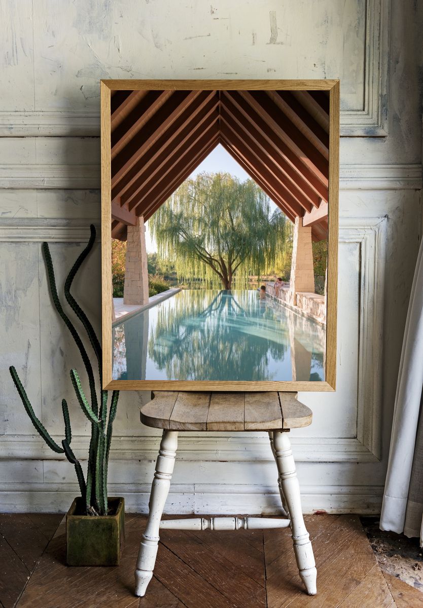 Willow Pool Pavilion Photography Poster. room preview