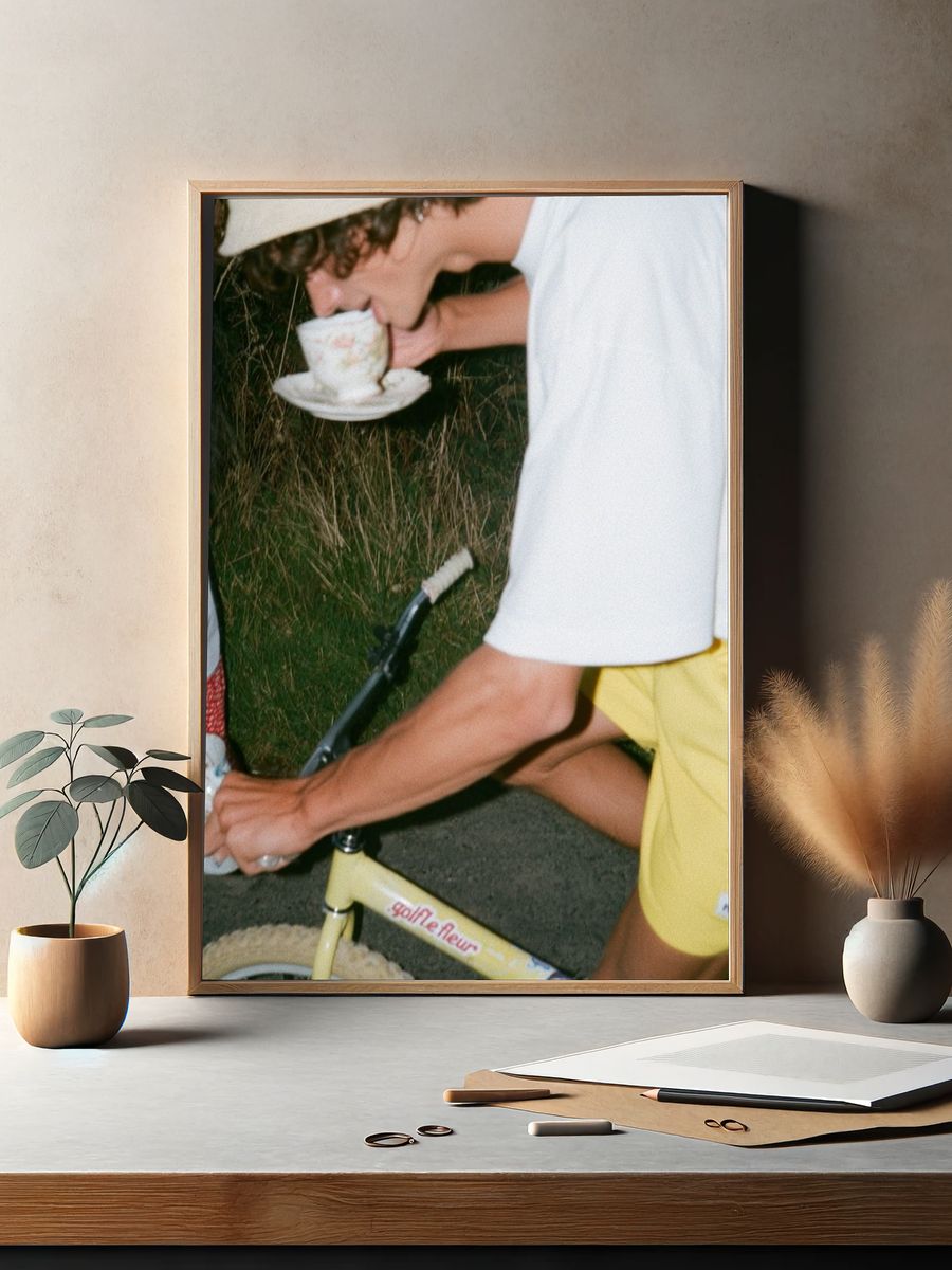 Vintage Picnic Bicycle Photography Poster. — room view 2