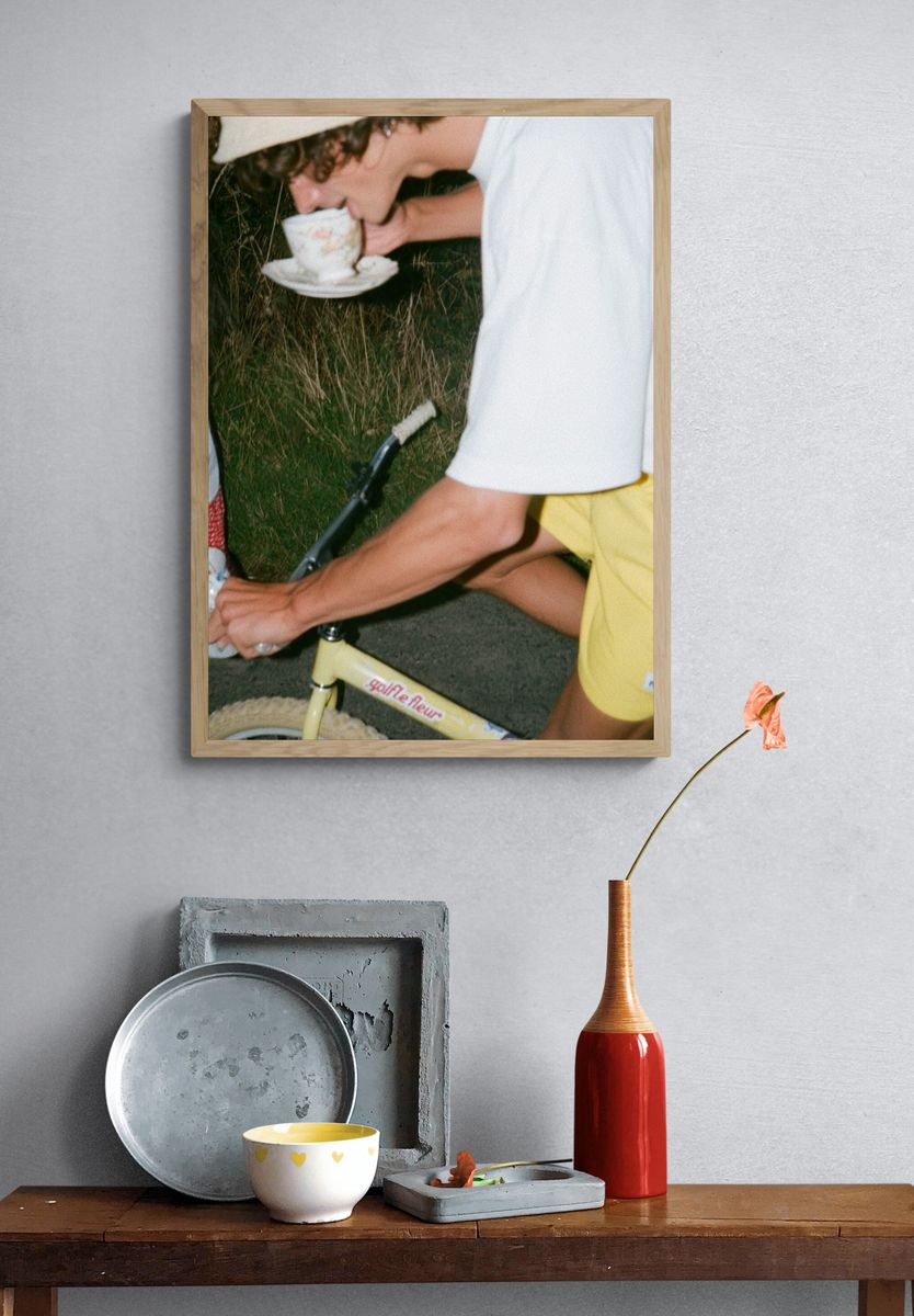 Vintage Picnic Bicycle Photography Poster. — room view 3