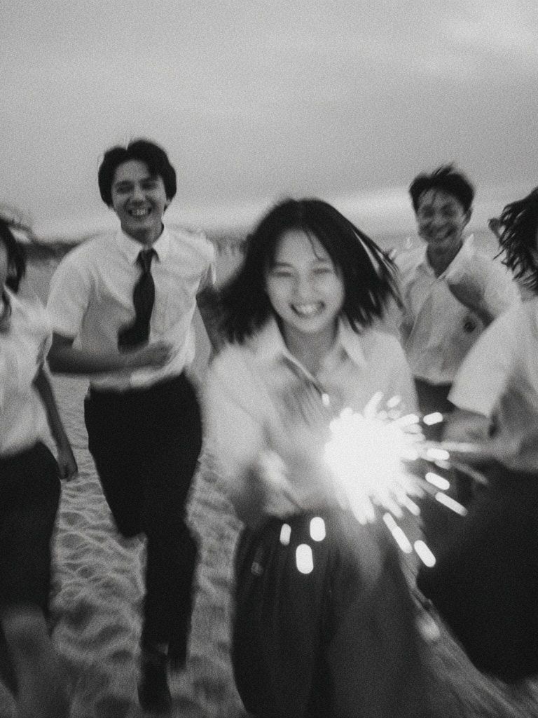 Beach Friends Black-White Photography Poster. poster — photography art