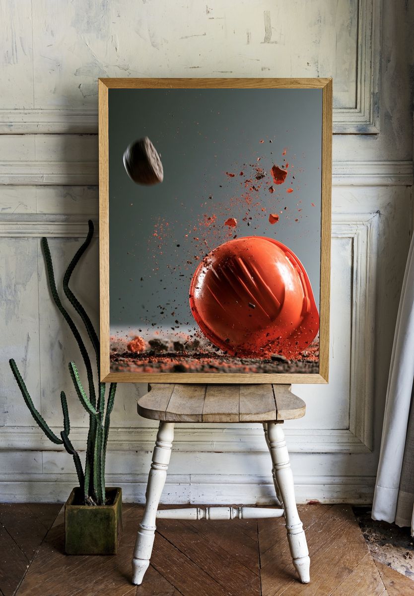 Hard Hat Impact Photography Poster. — room view 1