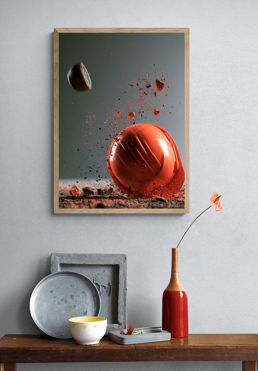 Hard Hat Impact Photography Poster. — room view 3