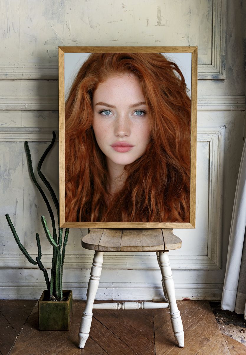 Red Hair Portrait Photography Poster. — room view 1