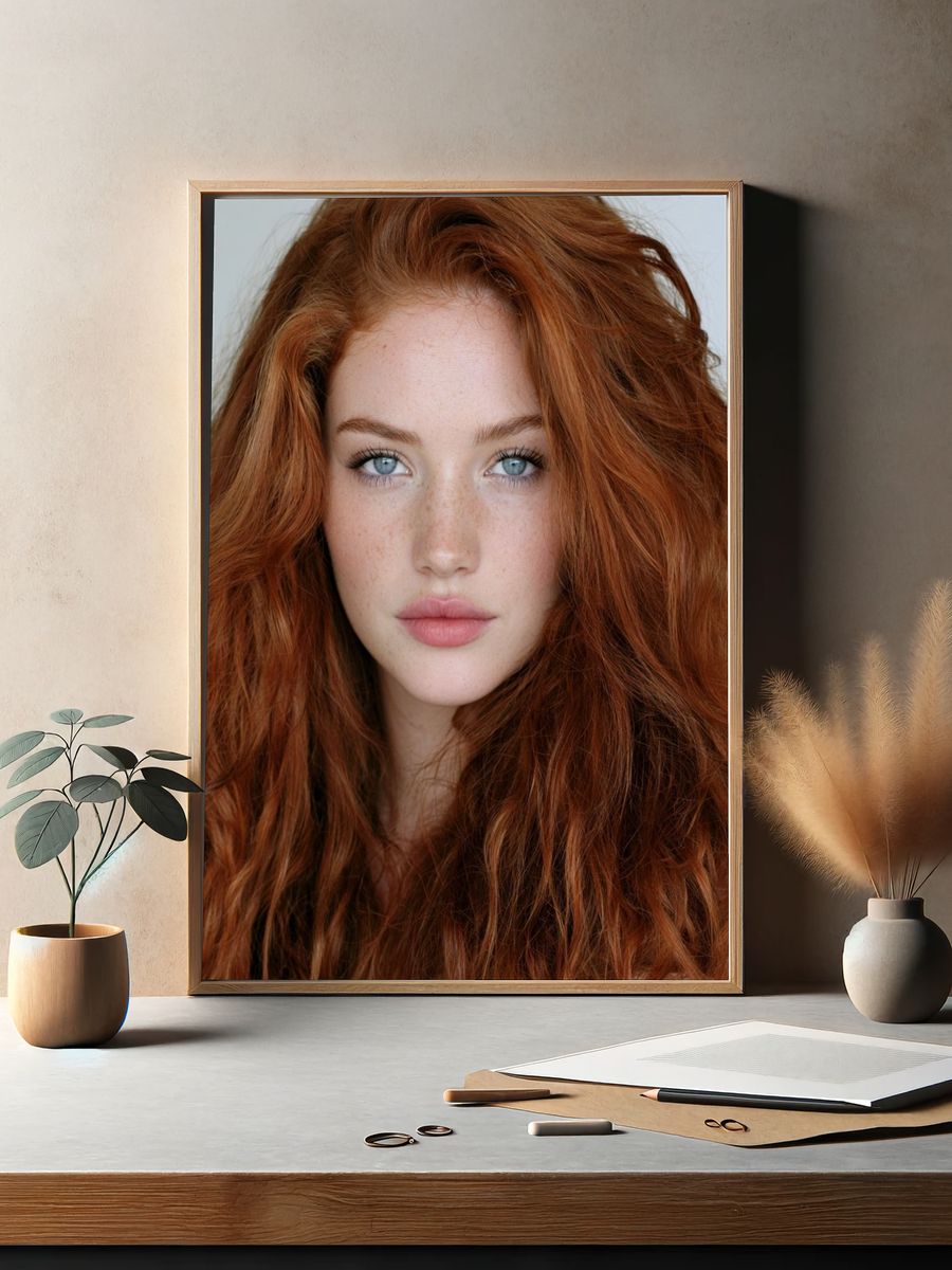 Red Hair Portrait Photography Poster. — room view 2