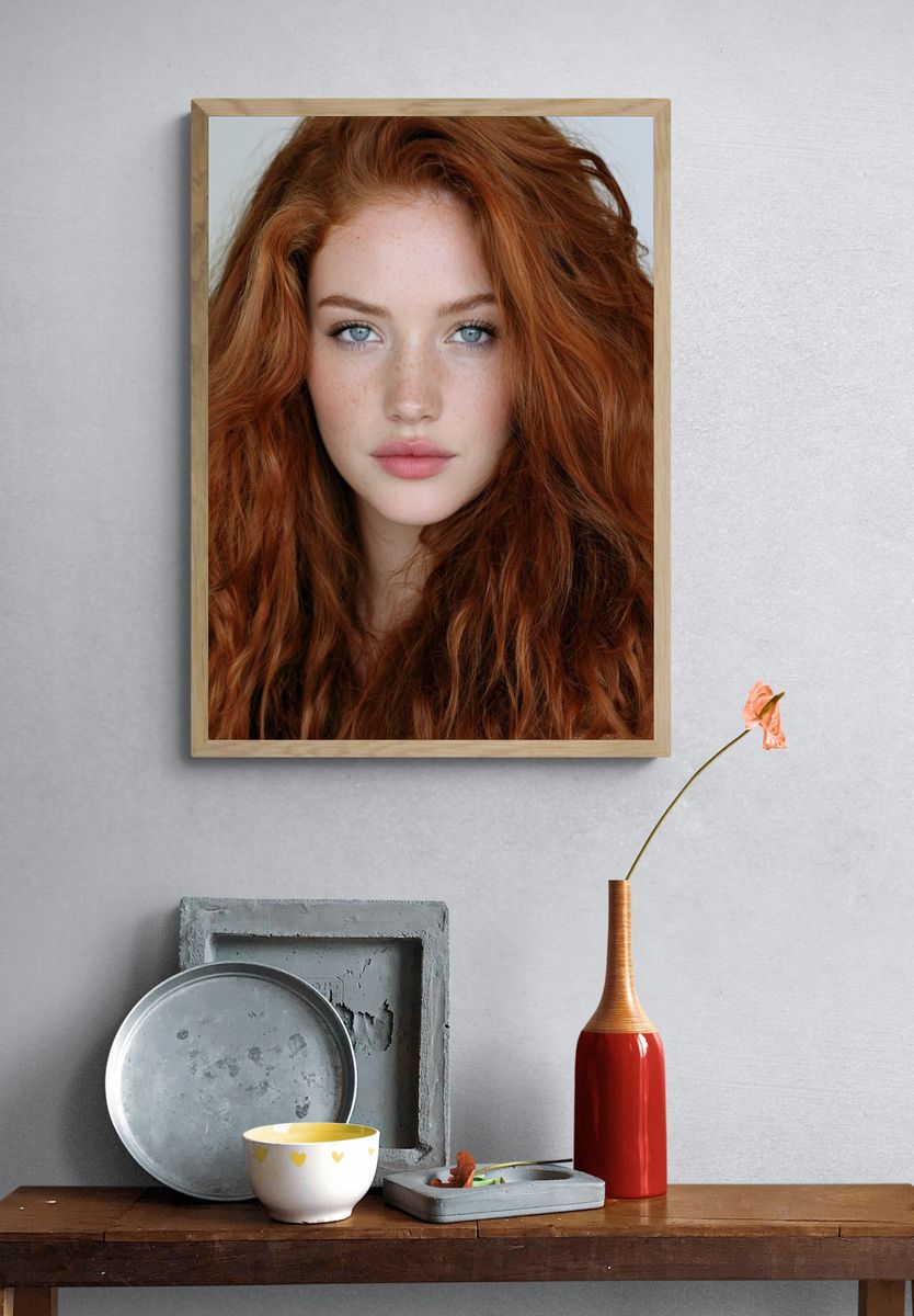 Red Hair Portrait Photography Poster. — room view 3