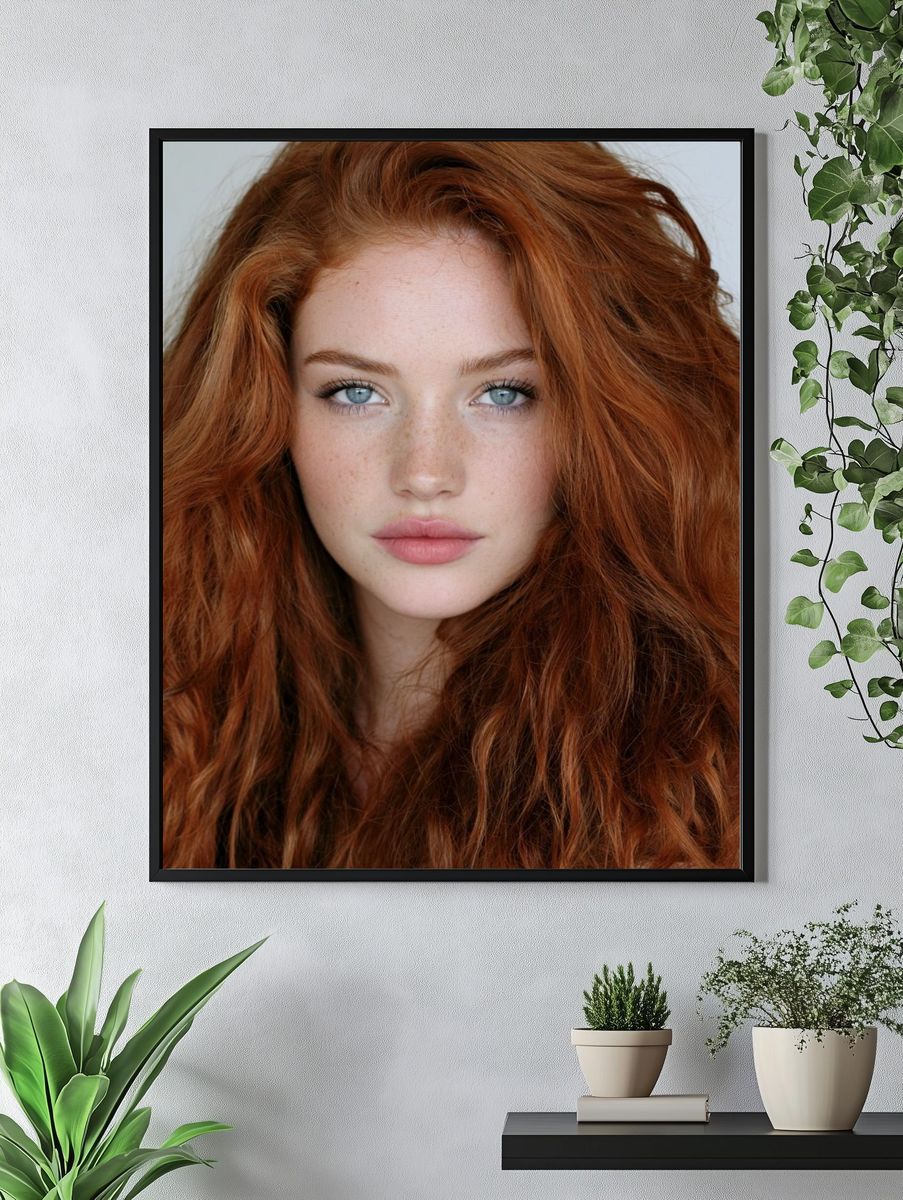 Red Hair Portrait Photography Poster. — room view 4