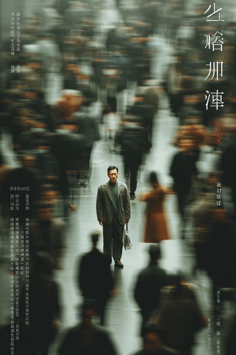 Lonely Man in Crowd Photography Poster. poster — photography art