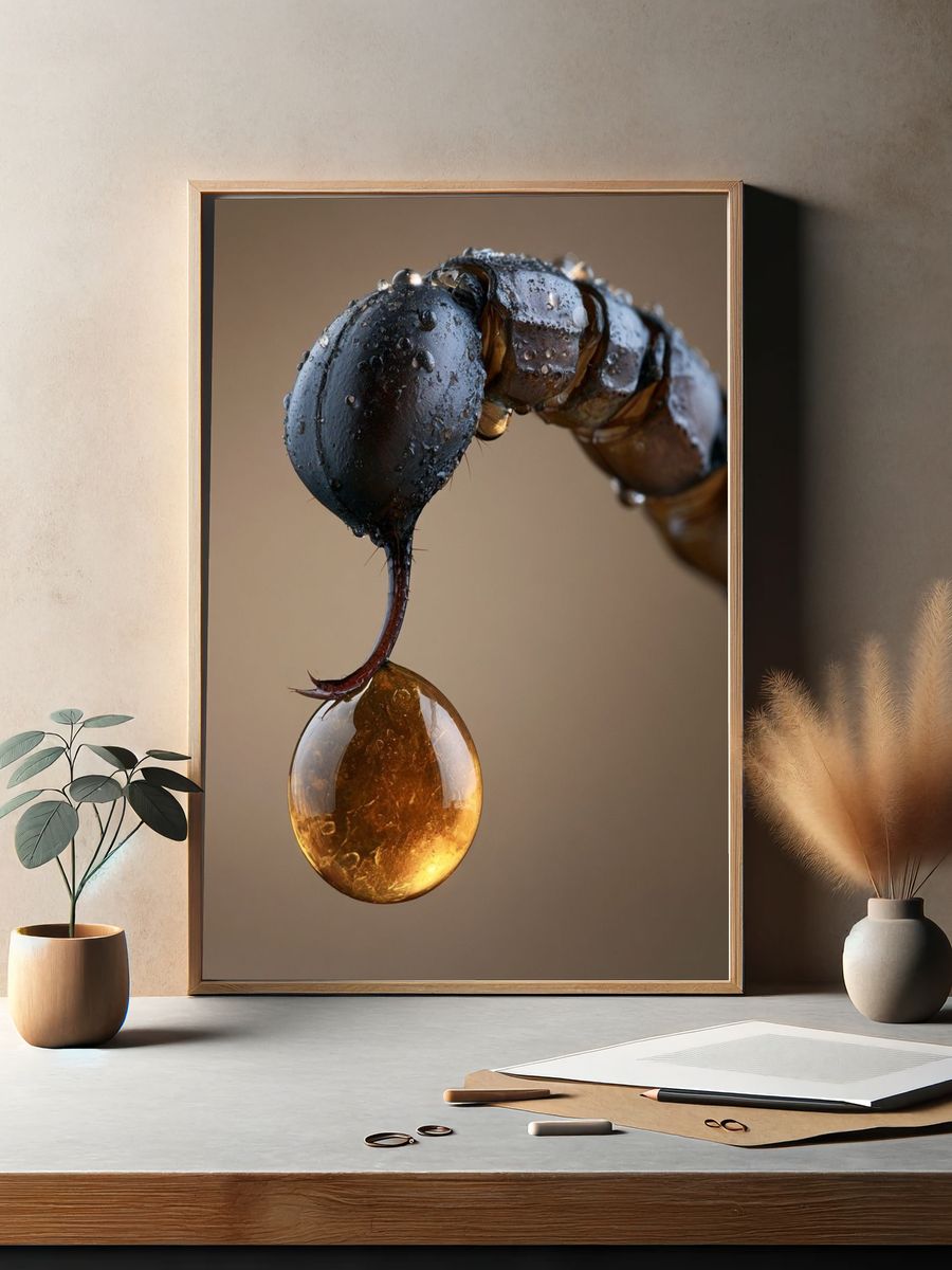 Macro Insect Droplet Photography Poster. — room view 2