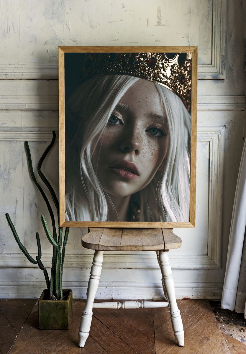 Freckled Queen Portrait Poster. room preview
