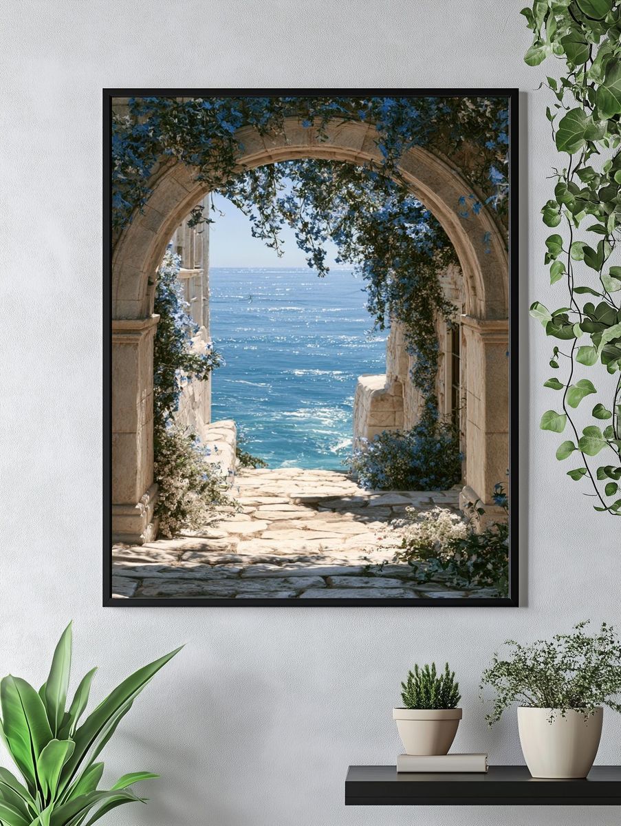Mediterranean Sea Arch Photography Poster. — room view 4
