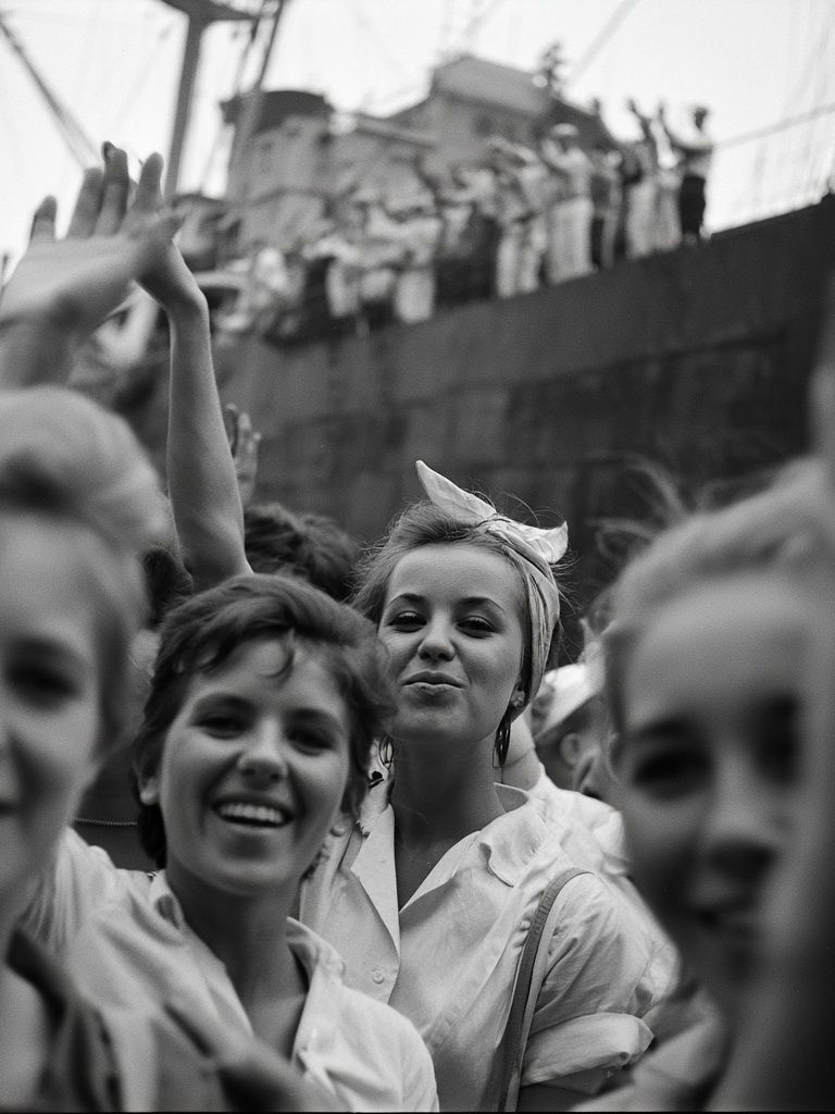Vintage Crowd Celebration Photography Poster. poster detail