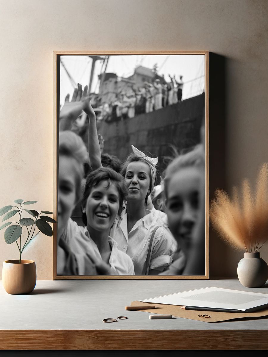 Vintage Crowd Celebration Photography Poster. — room view 2
