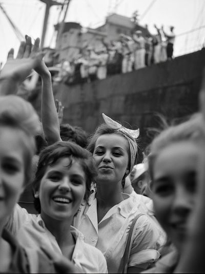 Vintage Crowd Celebration Photography Poster.