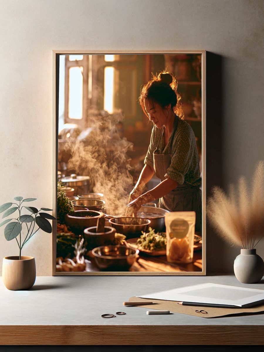Steaming Kitchen Portrait Poster. — room view 2