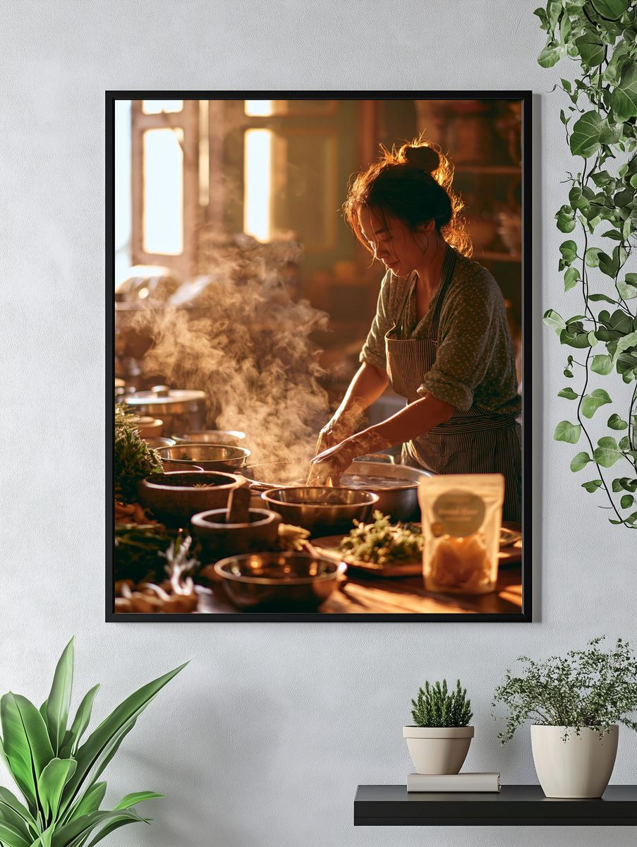 Steaming Kitchen Portrait Poster. — room view 4