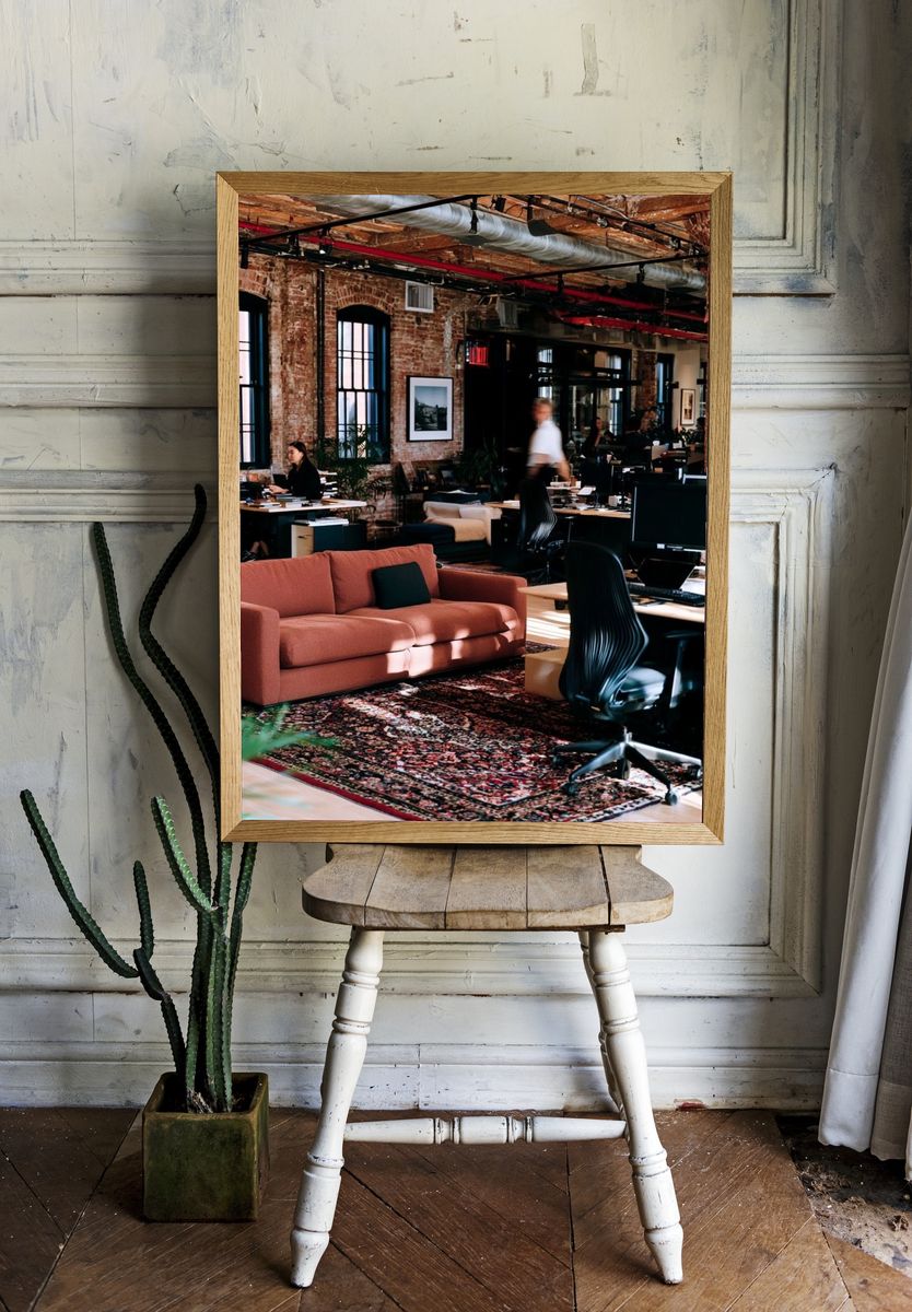 Industrial Loft Office Photography Poster. — room view 1