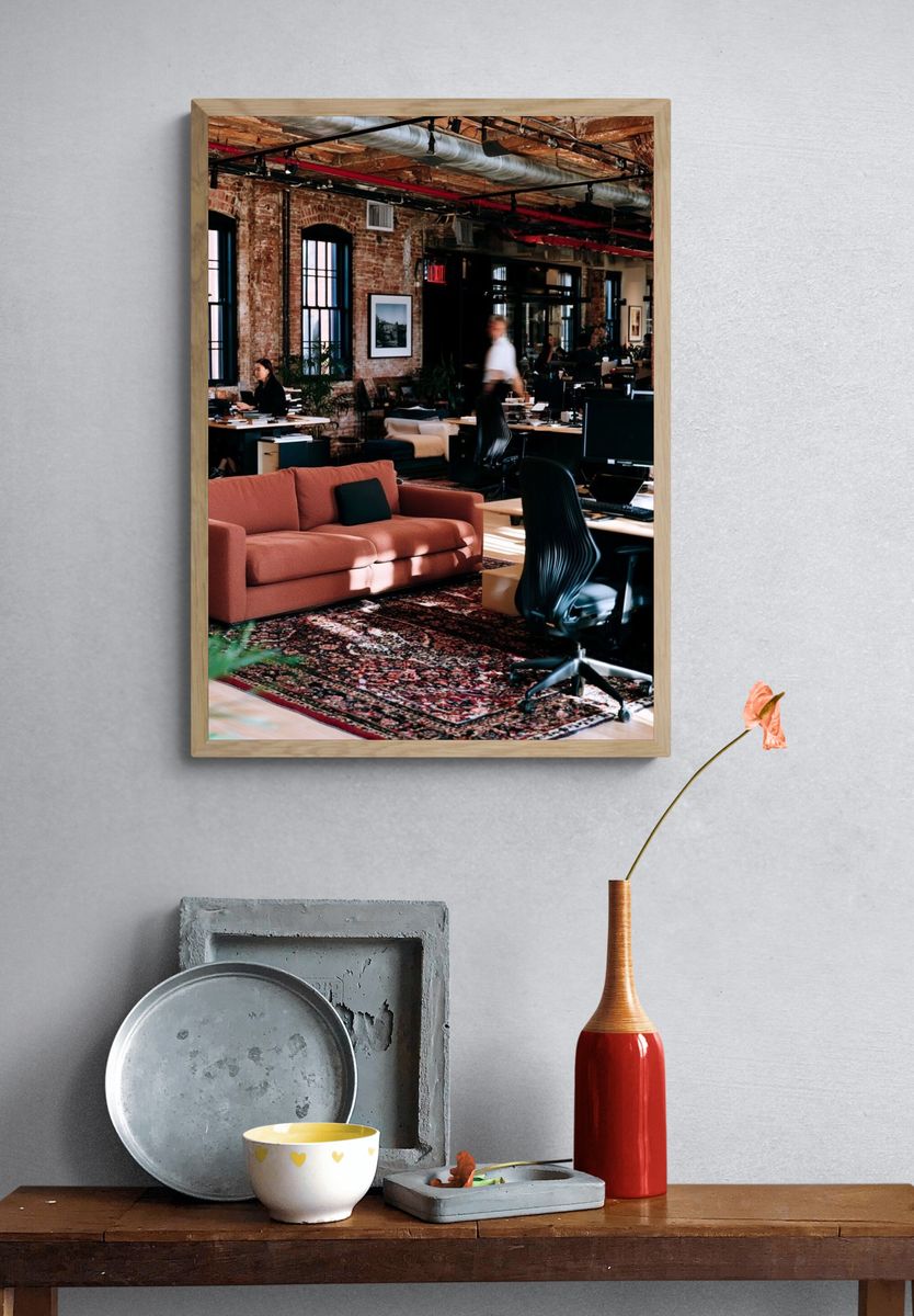 Industrial Loft Office Photography Poster. — room view 3