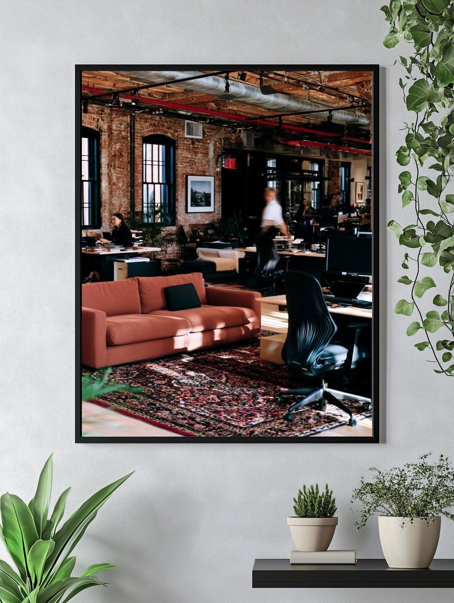 Industrial Loft Office Photography Poster. — room view 4