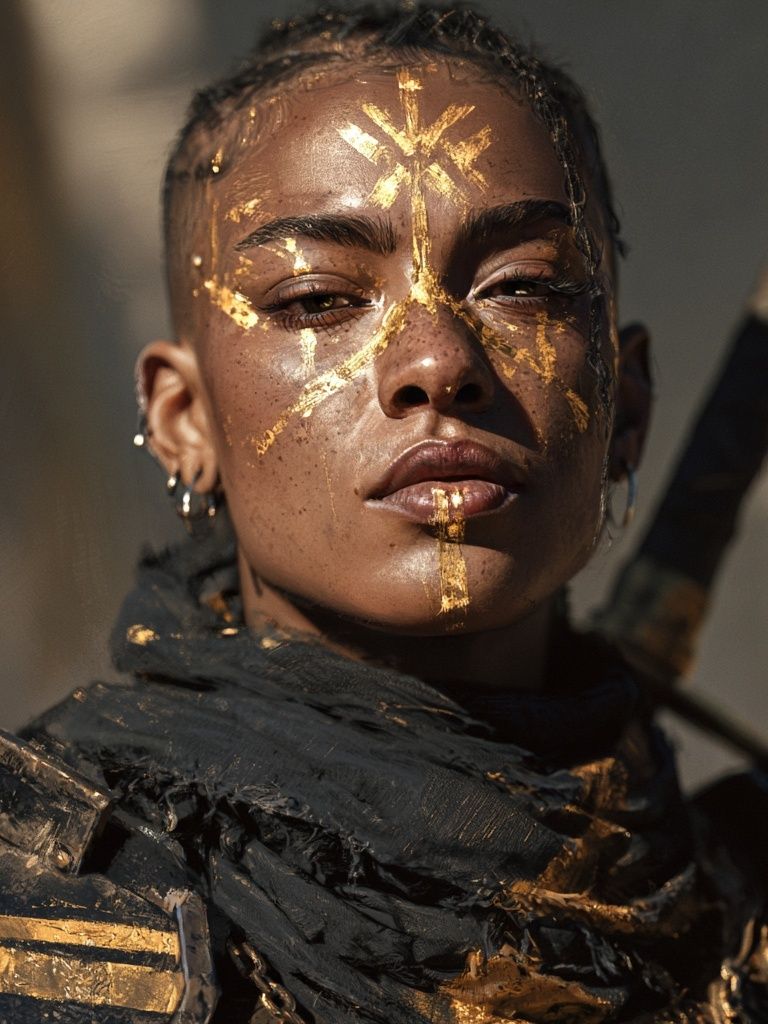 Gilded Warrior Portrait Print. poster — photography art