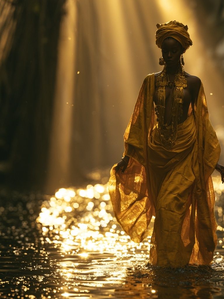 Golden River Figure Photography Poster. poster detail