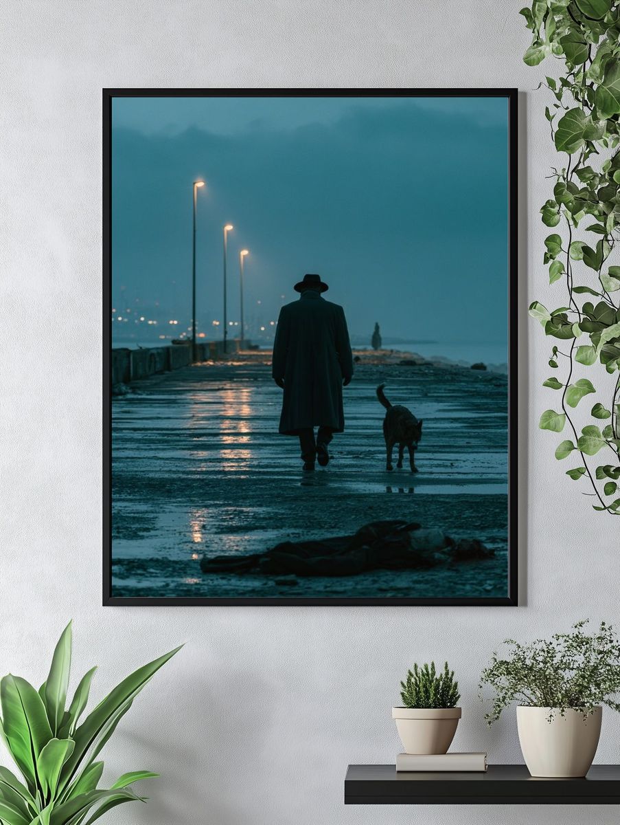 Noir Pier Walk Photography Poster. — room view 4