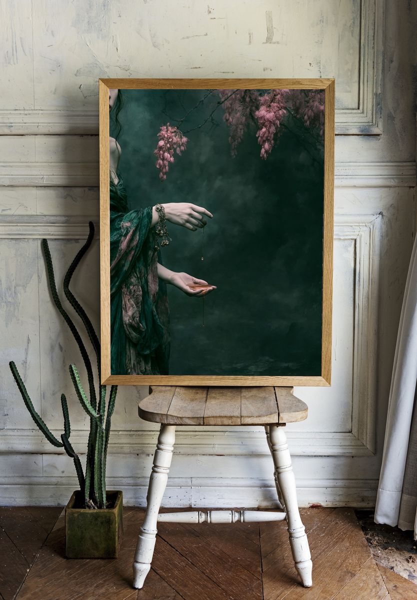 Mystic Floral Figure Photography Poster. room preview