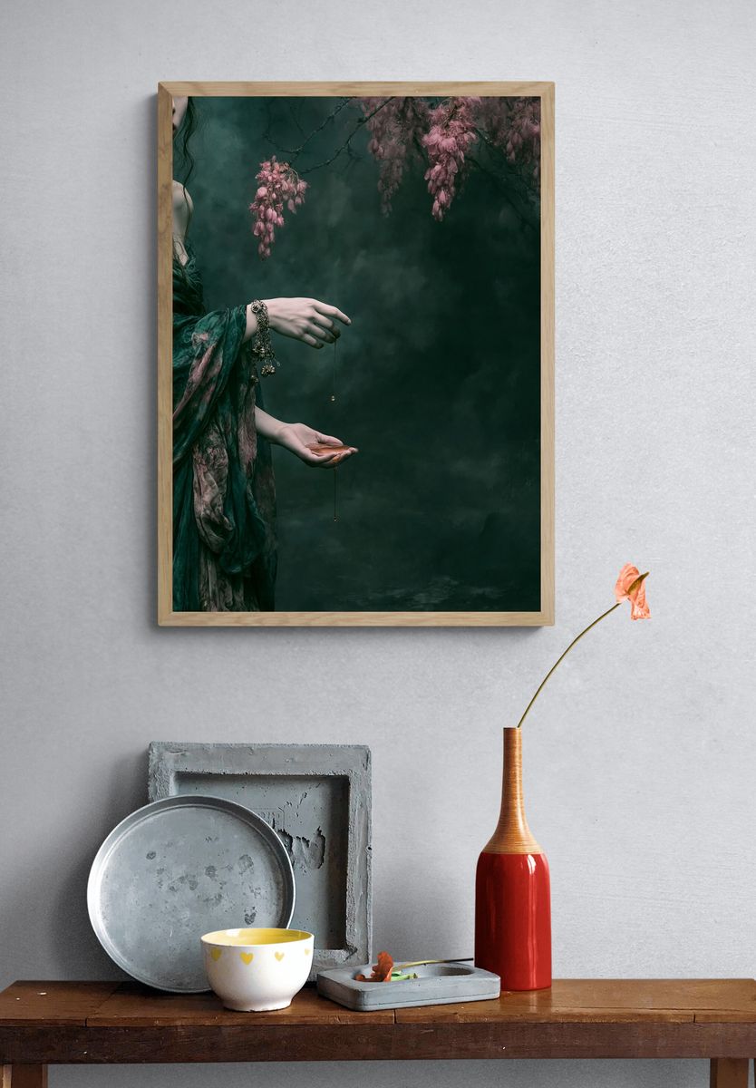 Mystic Floral Figure Photography Poster. — room view 3