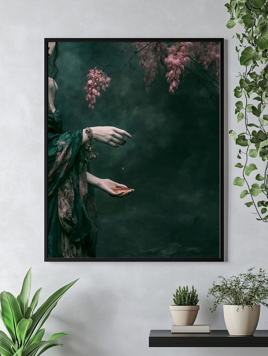 Mystic Floral Figure Photography Poster. — room view 4
